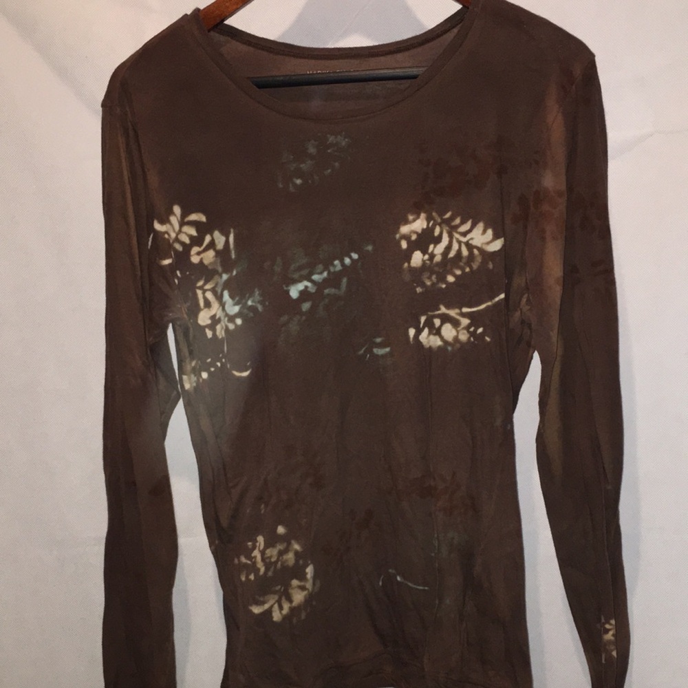 Marika Charles Brown Long Sleeve Top | Cotton | Size 3